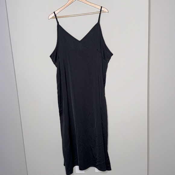 A New Day Satin Maxi Dress in Black Women's Size 2X - Picture 1 of 7